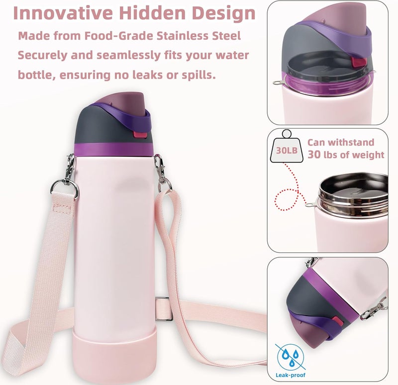 SITKOL Silicone Boot Set for Owala Water Bottle 24 oz, 32 oz, 40 oz - Includes Non-Slip Sleeve, Shoulder Strap & Handle Strap, Perfect Owala Accessories, Fits Owala Tumbler, Owala FreeSip, Candy Coated - Image 2